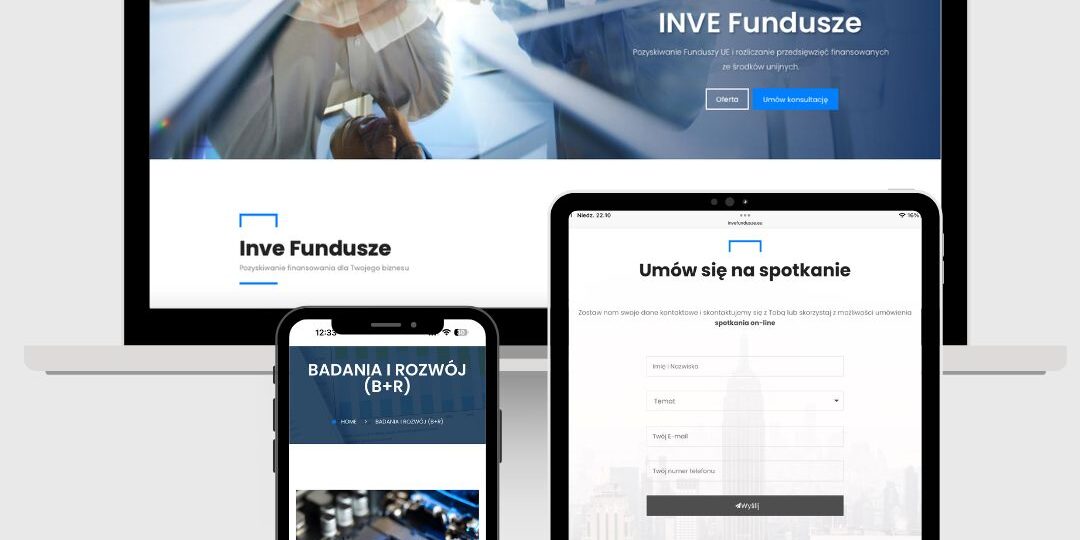 Projekt strony internetowej dla firmy zajmującej się pozyskiwaniem finansowania ze środków unii europejskiej
